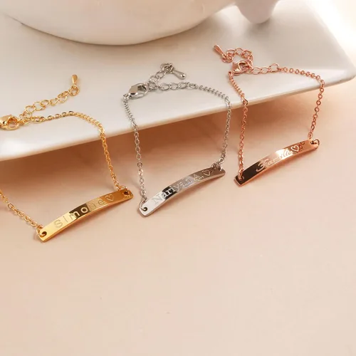 Vista 5 de Petite Boutique Pulseras personalizadas para mujer, regalos personalizados para mujeres, joyería con nombre para mujer, pulsera con nombre, joyas