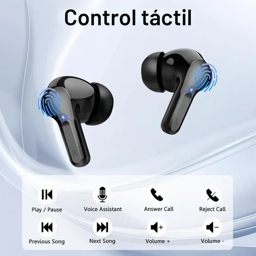 Vista 6 de Auriculares inalámbricos, auriculares Bluetooth 5.4 HiFi Stereo, auriculares con 4 micrófonos ENC con cancelación de ruido, auriculares Bluetooth