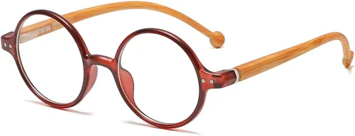 Vista 10 de JOVAKIT Lentes de bloqueo de luz azul redondos retro para mujeres y hombres, estilo literario vintage, sin receta