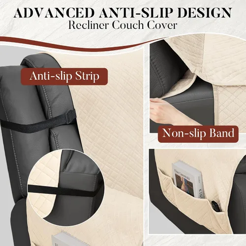 Vista 5 de Fundas de terciopelo 10% impermeables para sofá modular reclinable en forma de L, 1 pieza, fundas acolchadas para sofá reclinable esquinero, juego