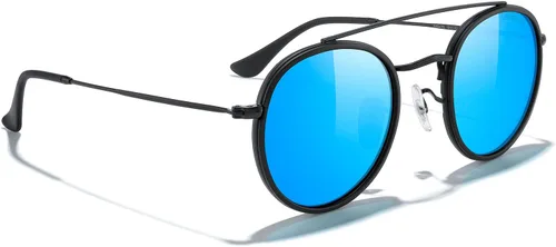 Vista 5 de MERRY'S Gafas de sol polarizadas redondas retro - Gafas de sol unisex de doble puente