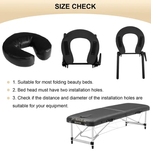 Vista 6 de VARIPOWDER - Mesa de masaje con reposacabezas ajustable para cama Massage Head Rest Cushion Cradle for Salon Home, Massage Pillow Face Down