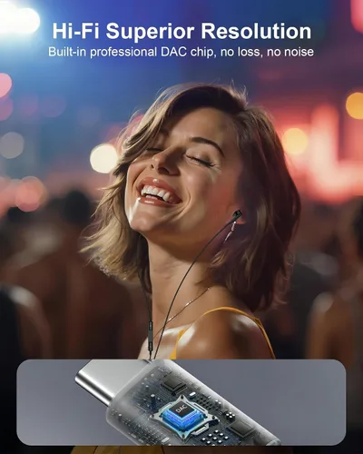 Vista 5 de Samsung - Auriculares con cable USB C, auriculares USB C con cable para Apple iPhone 17e 17 Pro Max 17pro Air 16e 16 15 Plus, auriculares