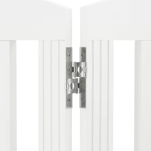 Vista 9 de SPIRICH Puerta plegable independiente de madera para perros de 96 pulgadas de ancho y 28 pulgadas de alto, puerta para mascotas, 4 paneles