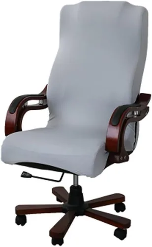 Vista 13 de JIAN YA NA Funda para silla giratoria de computadora, de poliéster, elástica, para escritorio, oficina, protector de asiento elástico, tamaño L