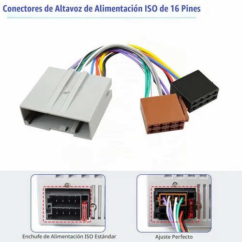 Vista 5 de Arnés de cableado de radio de 24 pines para Ford Mercury Lincoln 2006-2012 Aftermarket 16Pin ISO Stereo Connector Wire Adapter Compatible with
