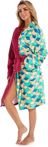 Vista 2 de Demon Slayer Kimono Albornoz Albornoz Franela Invierno Cuello Salón Chal Pijamas Ropa de Dormir para Hombres Mujeres