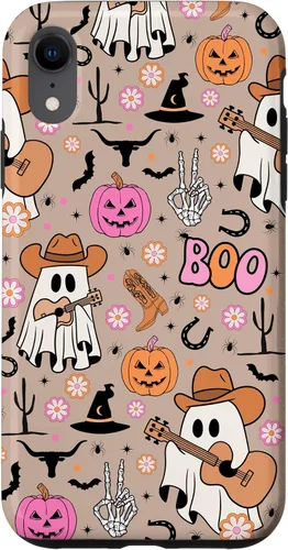 Vista 23 de Funda retro occidental para iPhone 11 Pro Max Fantasma Fantasma Vaquero de Halloween