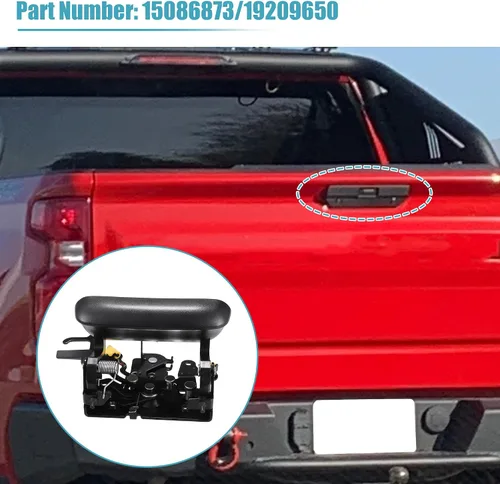 Vista 3 de uxcell 1 juego de manija de puerta trasera y bisel para Chevy Avalanche 1500 2500 Pickup Trunk 2002-2006 negro