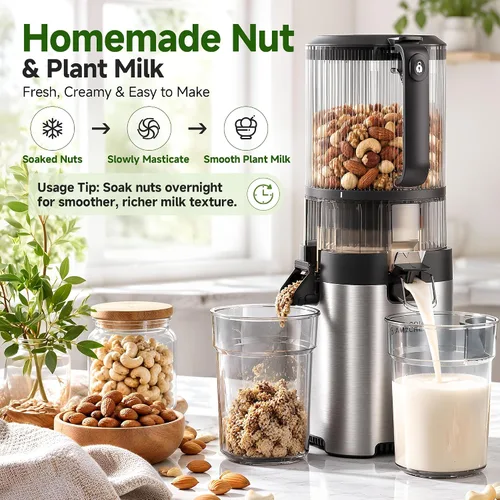 Vista 9 de AMZCHEF Exprimidor de prensa en frío, Juicer lento de alimentación