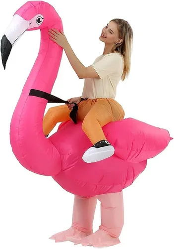 Vista 3 de maulem Flamingo Inflatable Costume Fun Dress Up Halloween Costumes for Adult Valentine's Day Play