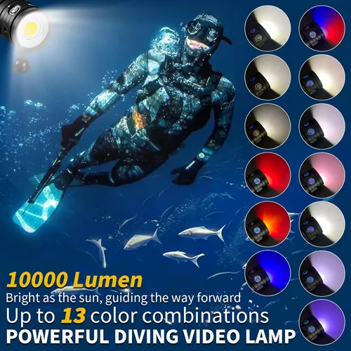Vista 2 de Luz de buceo, LetonPower TS S 10000Lumens 3,280.8 ft luz de video subacuática, linterna de buceo, linterna impermeable con carga tipo C para Turbo S