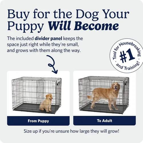 Vista 3 de MidWest Homes for Pets - Canil para perros iCrate de una y dos puertas mejoradas, incluye bandeja a prueba de fugas, patas protectores de suelos
