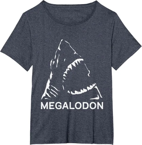 Vista 32 de Camiseta de paleontólogo prehistórico de tiburón gigante Megalodon, Negro