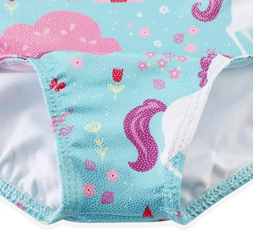Vista 101 de HOZIY - Leotardos de manga larga para niñas, de gimnasia, para niños pequeños, trajes florales de unicornio, galaxia, arco iris, patrón de rayas