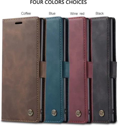 Vista 9 de Funda tipo cartera para Samsung Galaxy Note 10+ Plus, con soporte magnético, de piel sintética, con ranuras para tarjetas de crédito y tarjetas