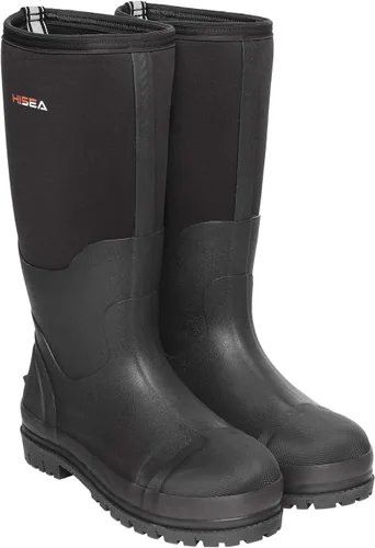 Vista 9 de HISEA - Botas de trabajo para hombre, botas de lluvia de neopreno, botas para barro con suela aislante