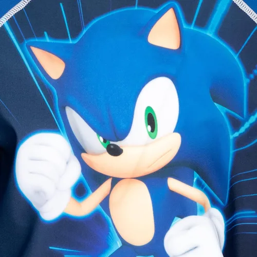 Vista 2 de SEGA Sonic The Hedgehog Rash Guard - Camiseta de natación para niños pequeños a grandes
