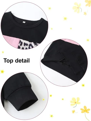Vista 5 de WESIDOM Conjuntos de ropa para bebé, 2 piezas de otoño de manga larga, conjuntos de suéter para niña pequeña