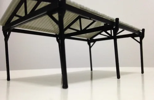 Vista 2 de Outland Models Pequeño cobertizo ferroviario para automóviles/mercancías HO OO Scale