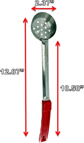 Vista 2 de Cuchara de servir de acero inoxidable para control de porciones, paquete de 2 (2 onzas perforadas)