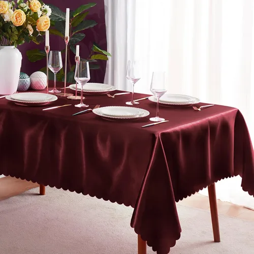 Vista 12 de KKJIAF Paquete de 1 mantel de satén negro de 58 x 102 pulgadas, rectangular, brillante, sedoso y suave, para decoración de banquete de boda, fiesta