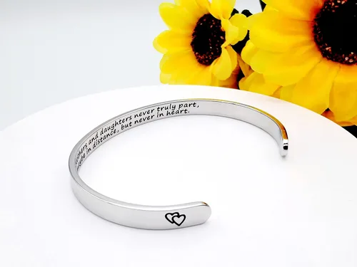 Vista 343 de Pulseras inspiradoras para mujer, joyería de acero inoxidable, con refranes, pulsera motivacional con mensaje oculto, pulseras grabadas para mejor