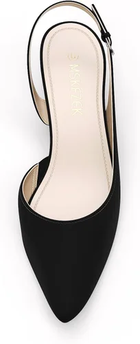 Vista 4 de MSKFZEK Zapatos de tacón bajo para mujer