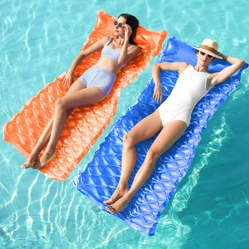 Vista 8 de SLOOSH Inflatable Pool Floats Raft,Floating Lounge for Adults,64x32 inch Swimming Mat Pool Mattress with Headrest,2 Pieces Float Air Mat for Summer