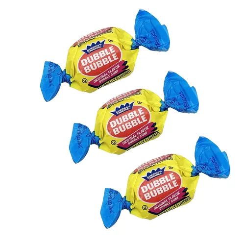 Vista 2 de Dubble Bubble Gum Balls Fruta con sabor a fruta original y mixta, golosinas de buffet de caramelo, parve certificado Kosher, envuelta