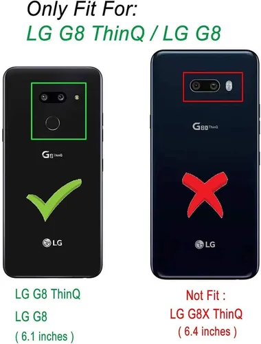 Vista 2 de Asuwish Funda de teléfono para LG G8 ThinQ, híbrida, resistente, a prueba de golpes, a prueba de caídas, cuerpo completo, resistente, teléfono