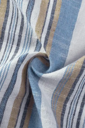 Vista 7 de JMIERR Camisas de algodón para hombre, camisa de vestir a rayas con botones y manga larga