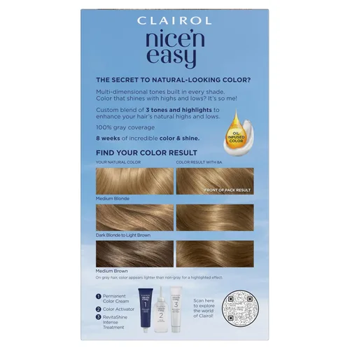Vista 128 de Clairol Nice'n Easy - Tinte permanente para el cabello, color castaño medio 5, paquete de 3 unidades 5 Marrón medio