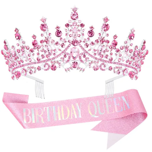 Vista 3 de Juego de bandas de corona de cumpleaños, aleación