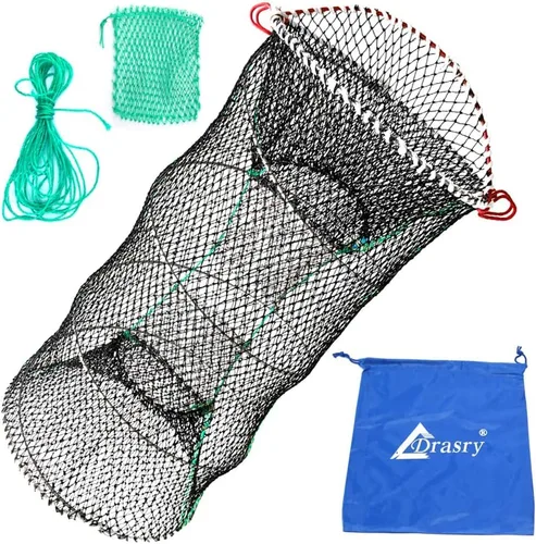 Vista 8 de Drasry Crab Trap Bait Lobster Crawfish Shrimp Portable Folded Cast Net Magic Collapsible Fishing Traps Nets Accessories for Blue Crabs
