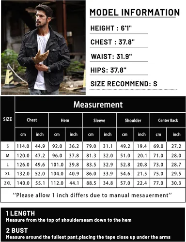 Vista 6 de TACVASEN - Chaquetas de algodón para hombre, estilo militar, con múltiples bolsillos