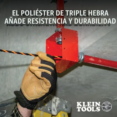 Vista 3 de Klein Tools 50375 Cinta de pescado de 75 pies, poliéster Hi-Flex, solución de tracción de cable eléctrico para flexibilidad y resistencia