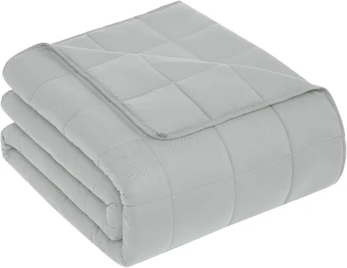 Vista 10 de CuteKing Manta pesada (2 libras, 36 x 48 pulgadas, gris) manta pesada para 40-60 libras, manta pesada para refrigeración y calefacción con cuentas