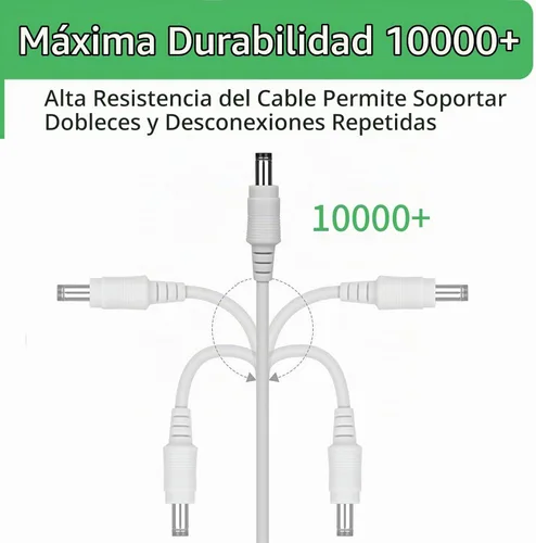 Vista 6 de Cable de extensión de alimentación CC de 3.3 pies, adaptador de corriente de 12 V/24 V, cable de extensión de 0.217 in x 0.083 in para cámara