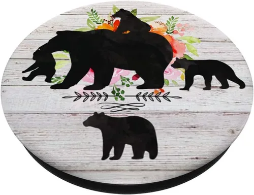 Vista 2 de Protector Mama Bear - 4 niños PopSockets PopGrip: agarre intercambiable para teléfonos y tabletas