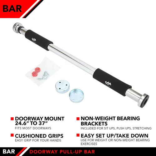 Vista 3 de JFIT Deluxe Multi Exercise Doorway Pull-Up Bar with Comfort Grips, 40-Inch