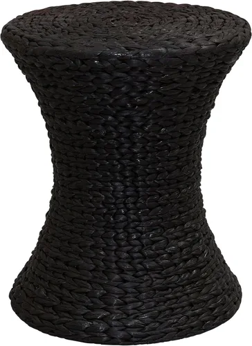 Vista 8 de Household Essentials Mesa auxiliar de reloj de arena de cuerda de papel negro con base de hierro
