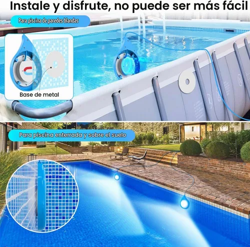 Vista 2 de LyLmLe Luz LED para piscina, luz sumergible regulable RGB de 20 W
