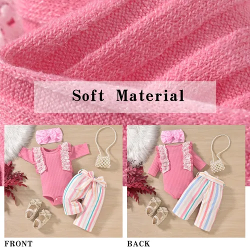 Vista 5 de Aalizzwell Conjunto de pantalones anchos de otoño para niñas recién nacidas
