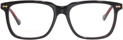 Vista 2 de Gucci GG0737O 014 Gafas Hombres NegroRojo Completo Rim Rectángulo Forma 2.205 in