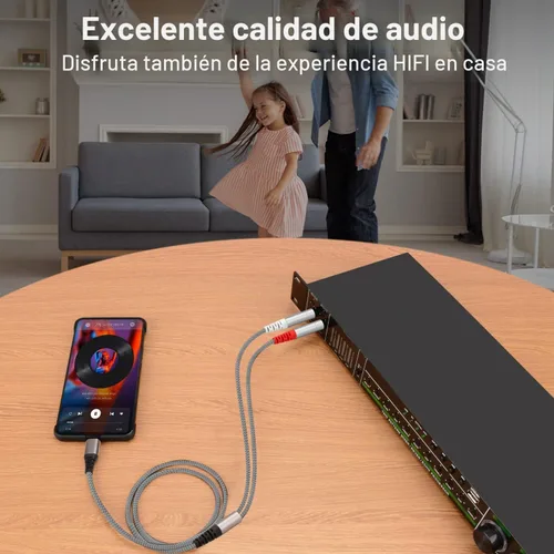 Vista 6 de Cable de audio USB C a 1/4 de pulgada, cable mono USB C a TS dual, cable de audio TS de 0.25 in a doble TS para smartphone, tableta, laptop enlace a