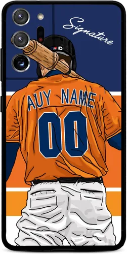 Vista 33 de Funda de béisbol personalizada con nombre y número para Samsung Galaxy Note 20/20 Ultra 10 Pro Note 9 8, silicona líquida con protección de cámara
