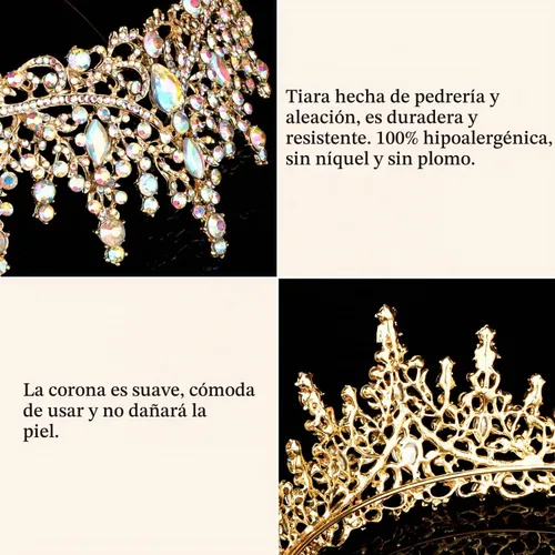 Vista 7 de COCIDE Tiaras para mujeres y niñas, Cristal Diamante falso, Cristal