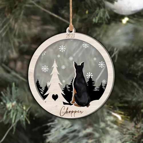 Vista 218 de Nazenti Adorno de Navidad conmemorativo personalizado, regalo personalizado de recuerdo de perro, condolencias por pérdida de mascotas, sabueso