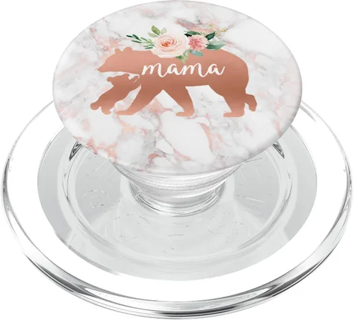 Vista 9 de Mama Bear - Cubo de bebé, diseño floral de mármol rosa, para teléfonos y tabletas, Negro